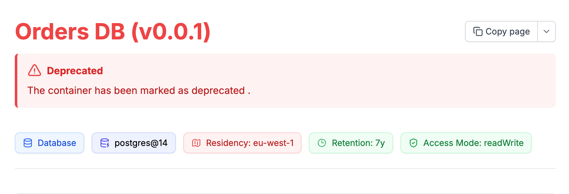 Deprecating services