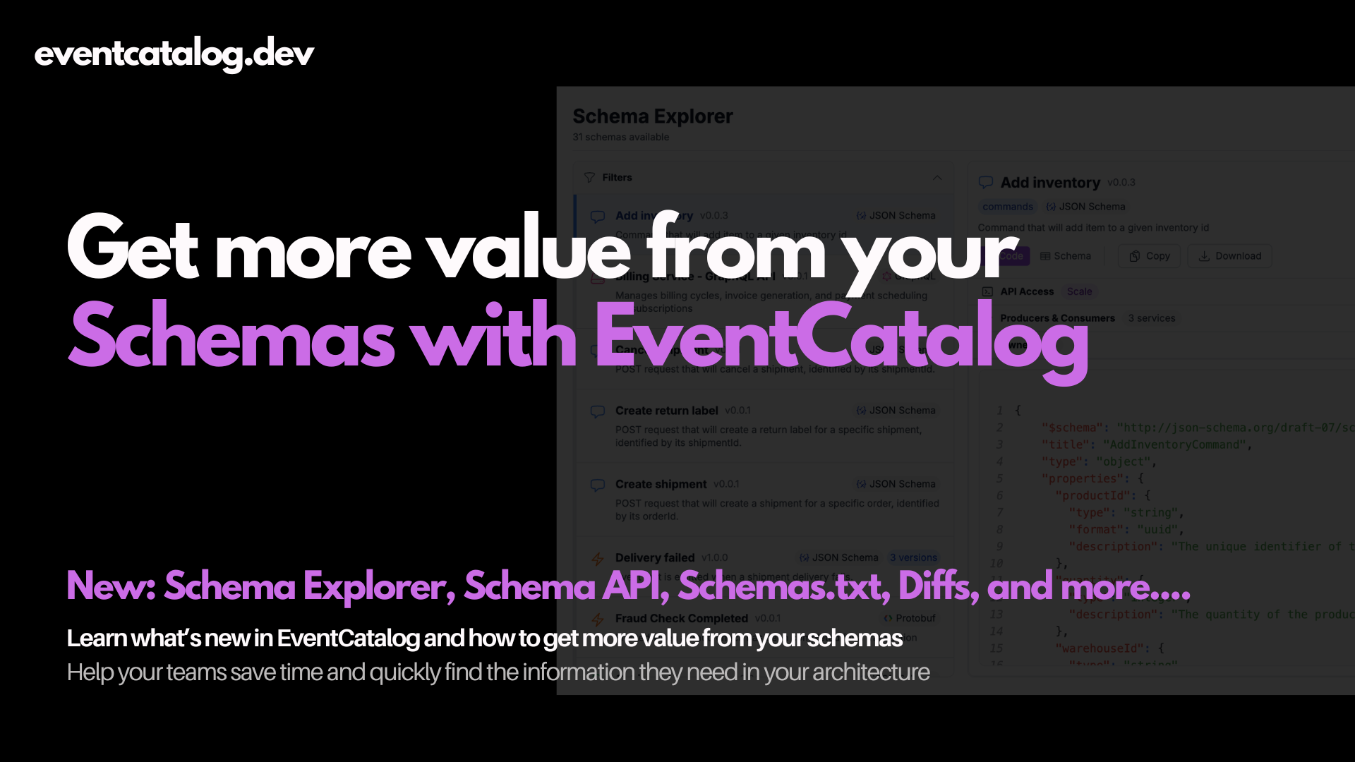 EventCatalog Schema Explorer