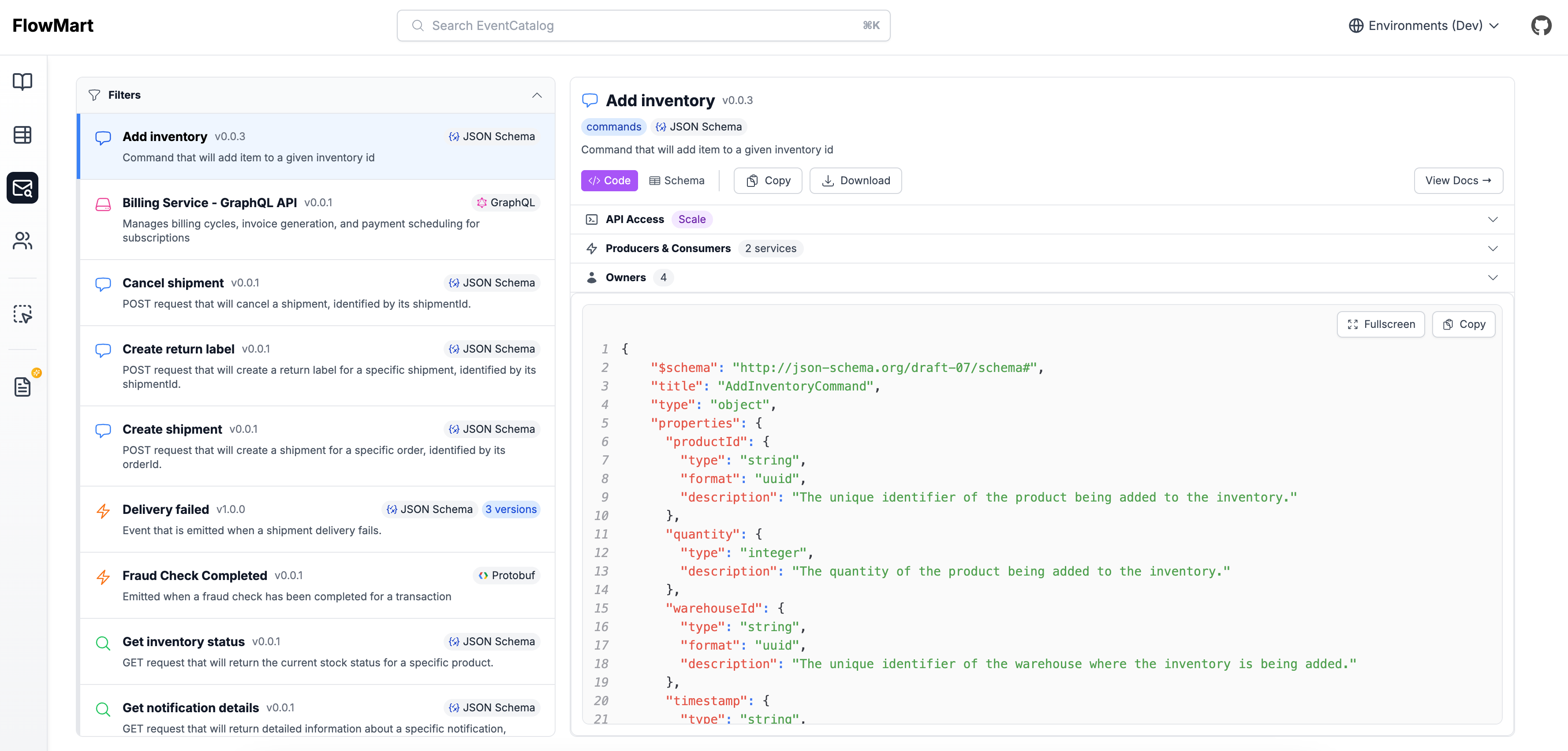 Every schema, versioned and searchable.