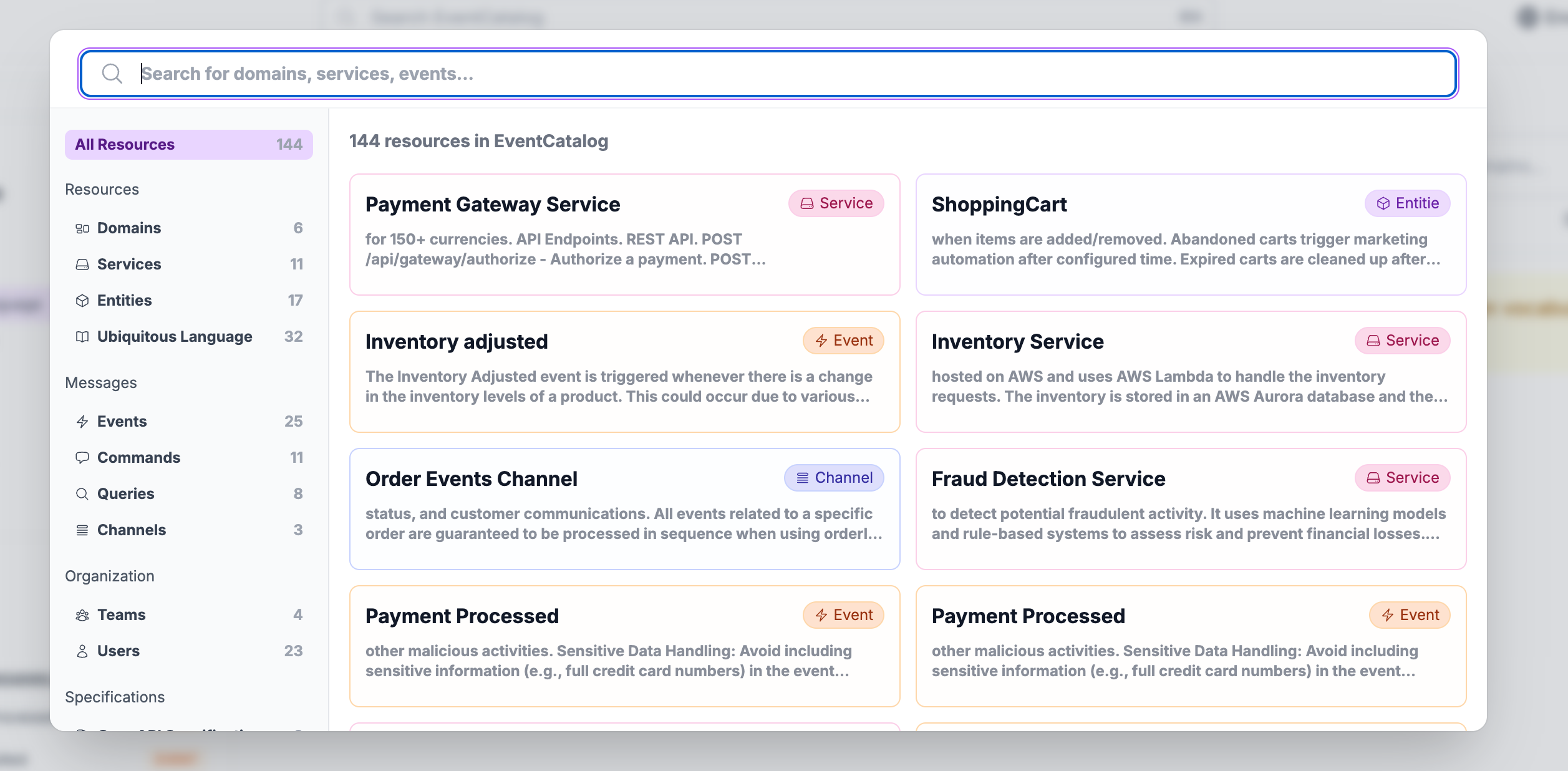 EventCatalog Search v2