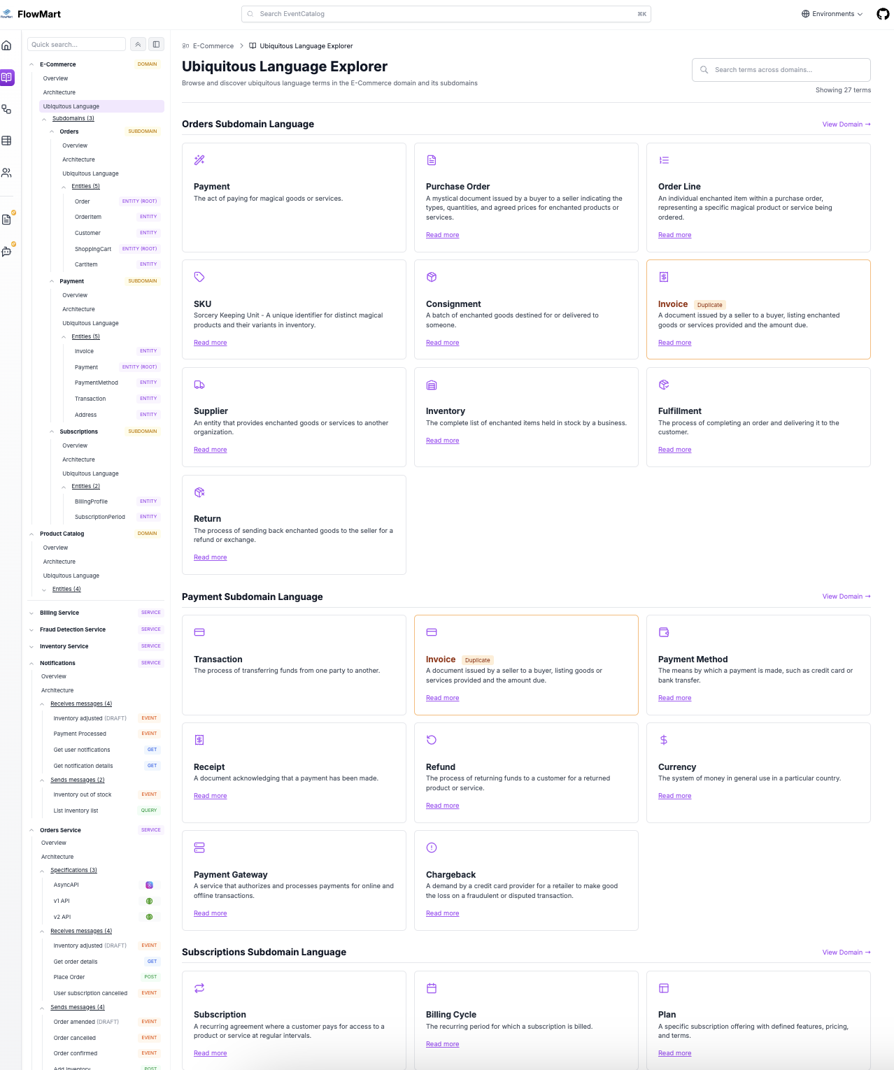 Updated Ubiquitous Language Explorer